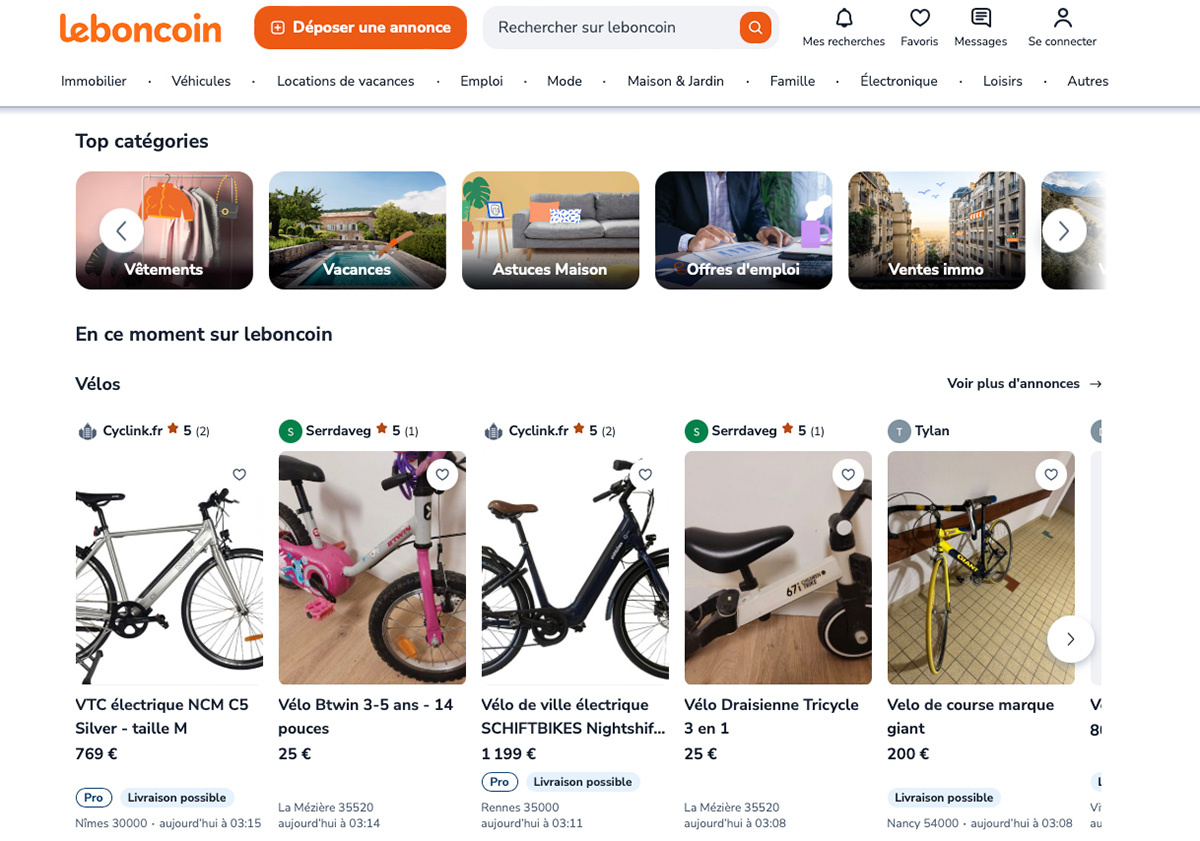 leboncoin　フランス国内の取引に特化している
