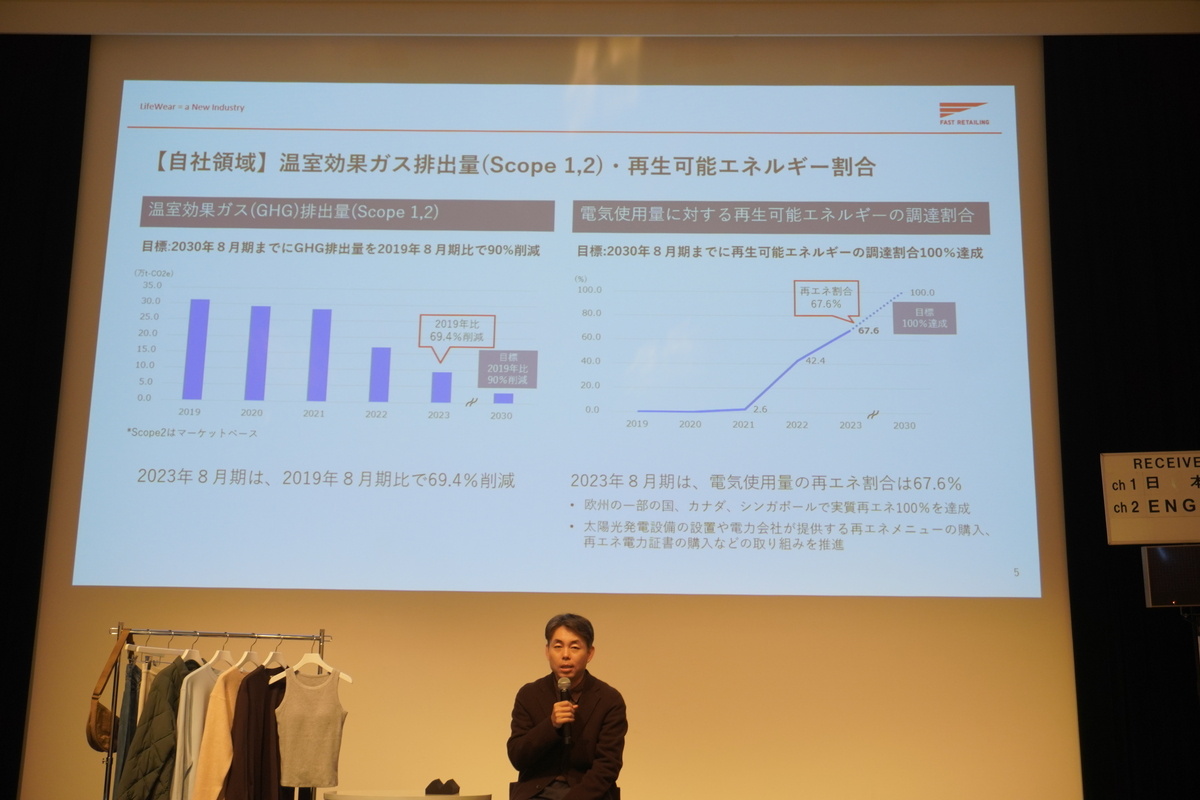 説明会には取締役 グループ上席執行役員 柳井康治氏らが登壇した