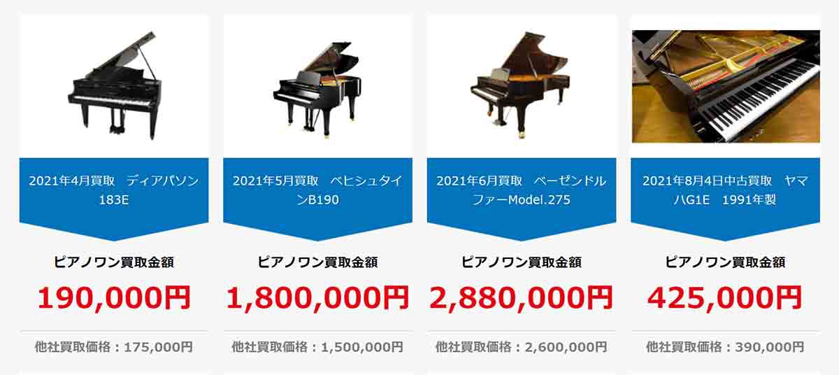 ピアノワン、買取価格や実績公開で利用者獲得に繋げる」 :: リユース経済新聞